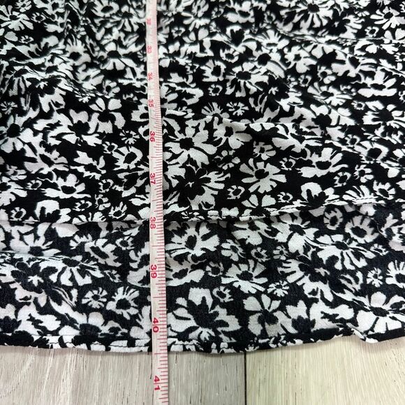 Zara white‎ black midi ruffle floral dresss size medium boho relaxed fit flowy - Picture 8 of 9